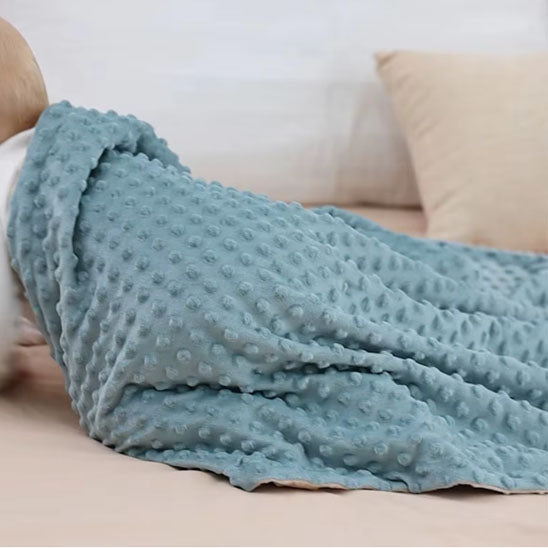 couverture bébé bleu minky ultra douce