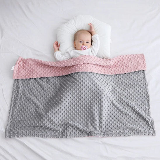 coverture bébé gris minky