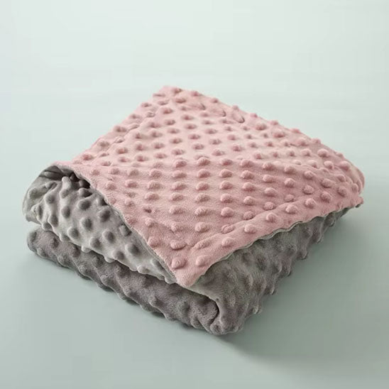 couverture bébé gris rose minky