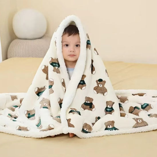 coverture bébé polaire beige p'tit cocon