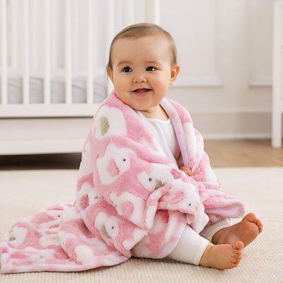 couverture bebe rose ulra douce